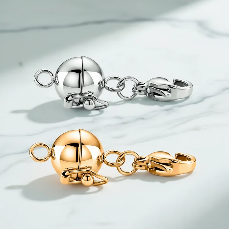 2er Set - 316L Edelstahl Magnetschließen ca. 3,00g, Bicolor