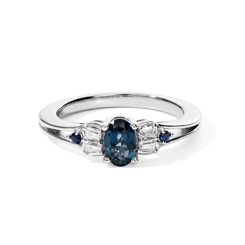 EVER TRUE 2er Set - London Blau Topas Anhänger mit Kette und Ring, ca. 50 cm (Größe 20.00) ca. 1.27 ct