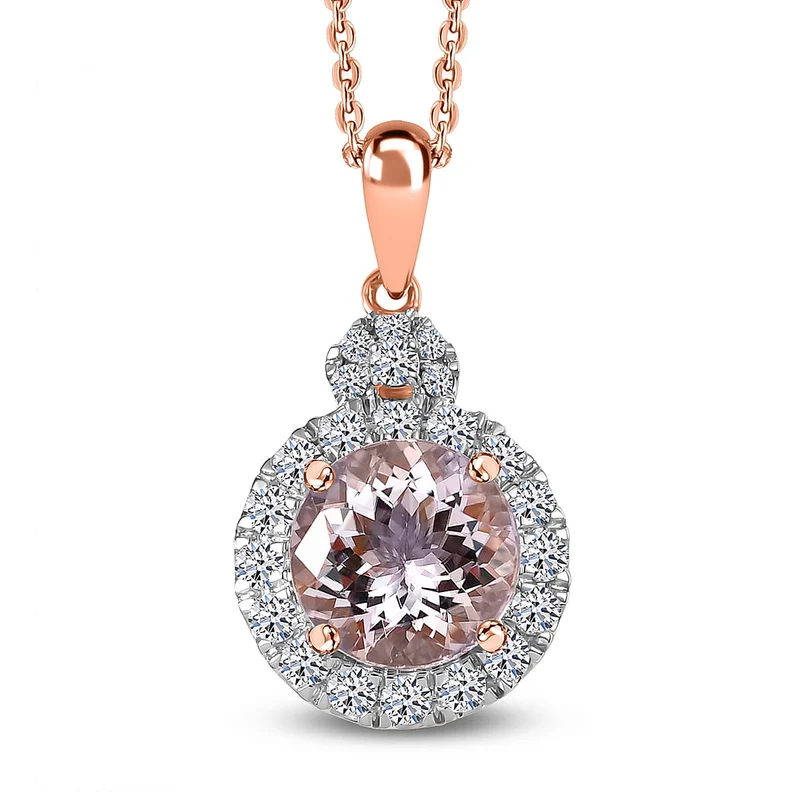 LUXURIANT DIAMOND - AAA Rosa Morganit, Lab Grown Diamant Schmuckset ca. 50 cm ca. 2,99 ct. (6-11 Werktage Lieferzeit)