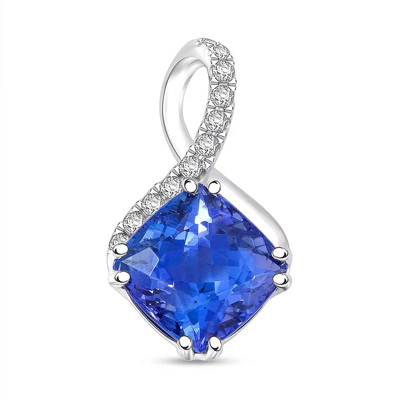 Rhapsody AAAA Tansanit, Weißer Diamant Schmuckset ca. 45 cm ca. 2,80 ct. (7-12 Werktage Lieferzeit)