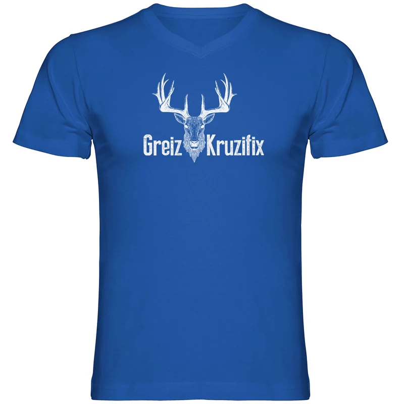Greiz Kruzifix Herren Tshirt V-Ausschnitt