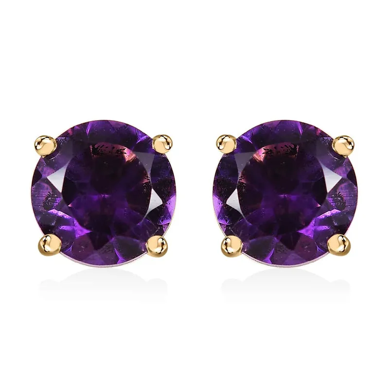 AAA Marokkanischer Amethyst Ohrringe 417 Gold ca. 1,60 ct.