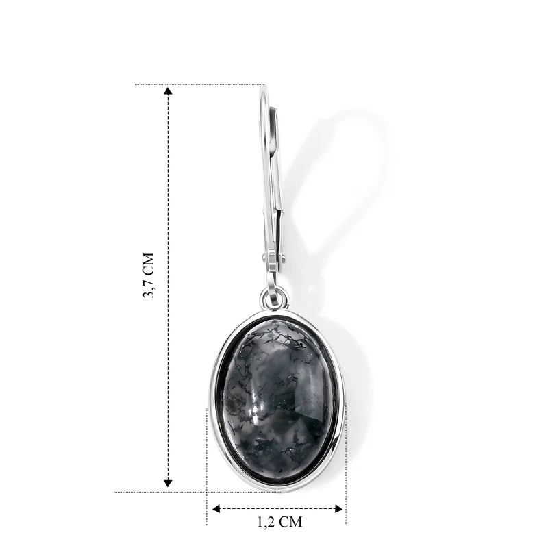 Moosachat Ohrringe Nickelfreies Messing ca. 17.00 ct