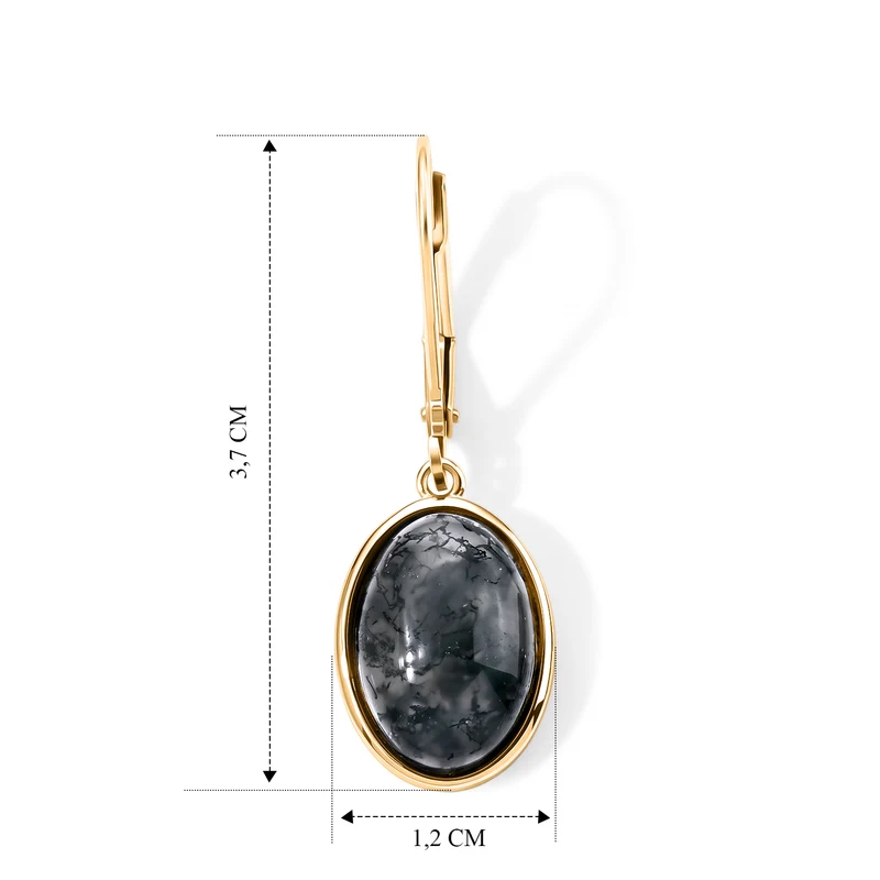 Moosachat Ohrringe Nickelfreies Messing ca. 17.00 ct