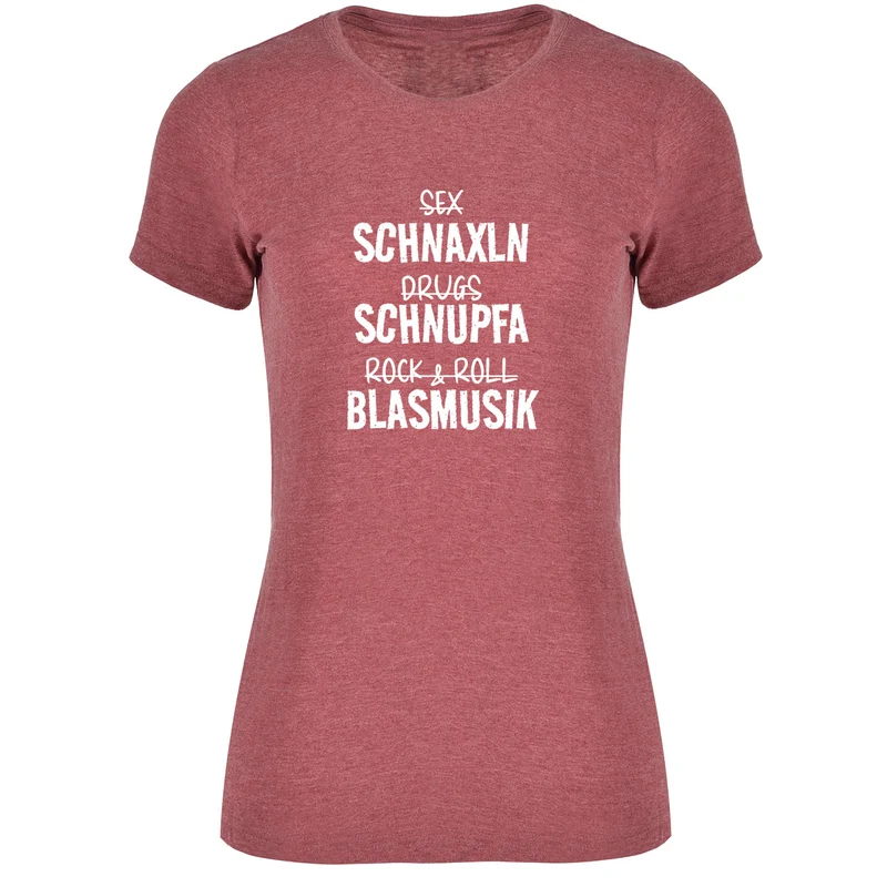 Schnaxln Schnupfa Blasmusik Damen Tshirt