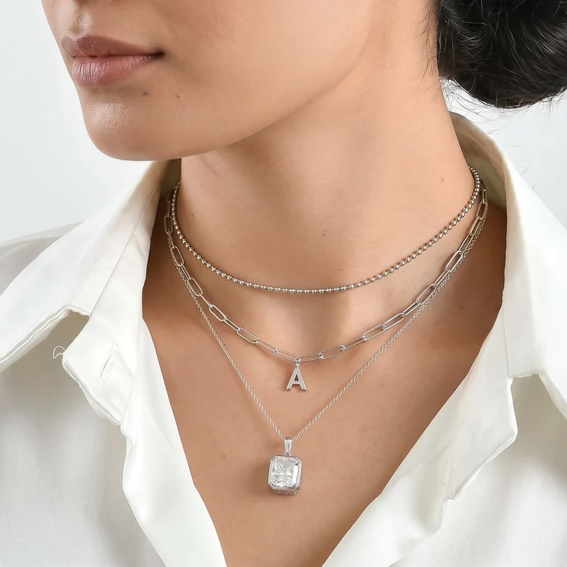 D'Joy Moissanit Anhänger mit Kette, ca. 50 cm 925 Silber Rhodiniert ca. 4.07 ct