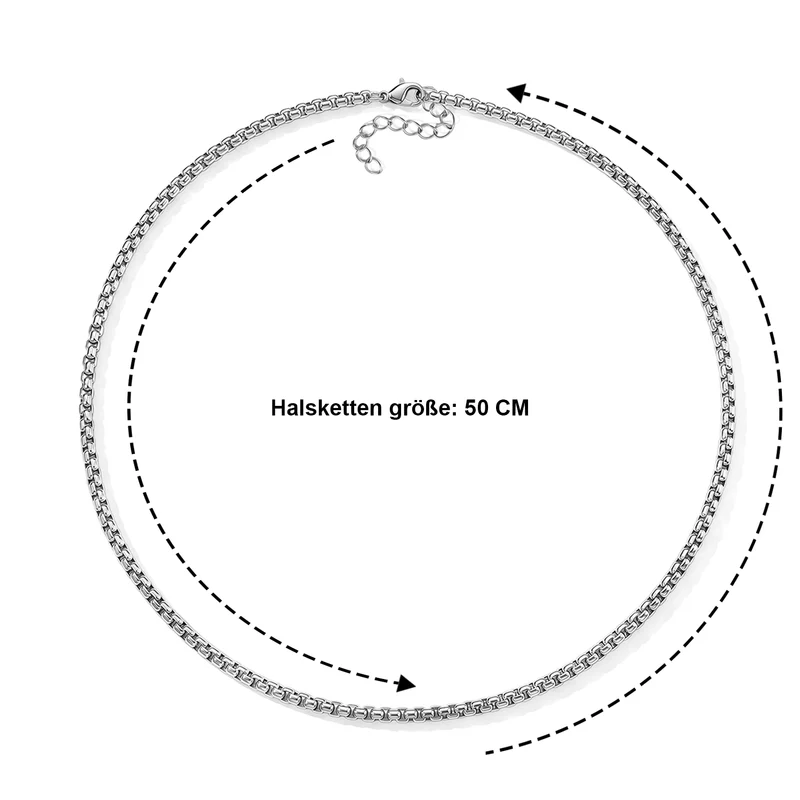 2er Set - 316L Edelstahl Herringbone und Venezianische Box Ketten, ca. 32,90 g