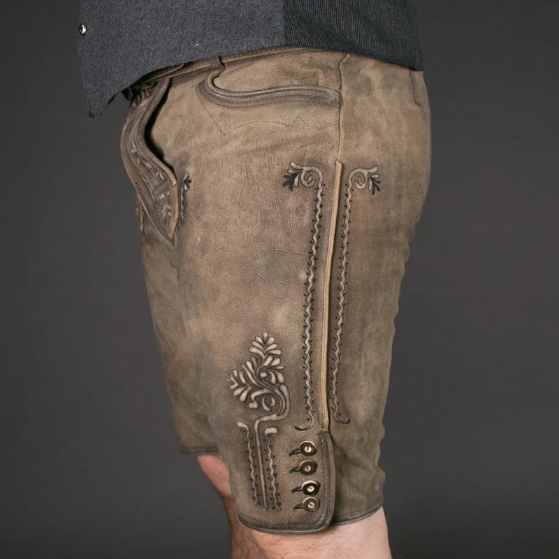Datschi Trachten Lederhose Engelbert Zement Grau