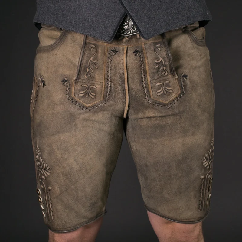 Datschi Trachten Lederhose Engelbert Zement Grau