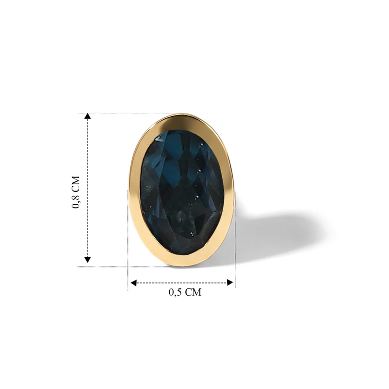D'Joy AA London Blau Topas Ohrringe 925 Silber Gold ca. 0.99 ct
