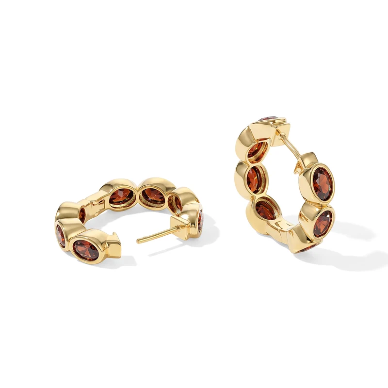 EVER TRUE Roter Granat Ohrringe Nickelfreies Messing ca. 3.60 ct