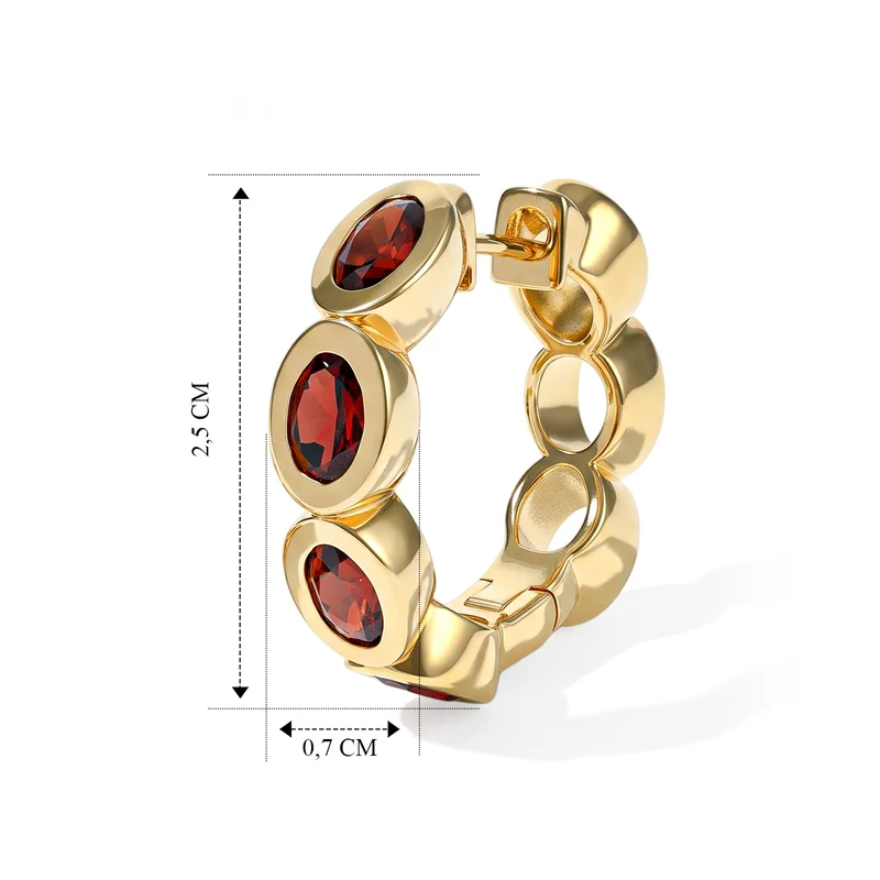 EVER TRUE Roter Granat Ohrringe Nickelfreies Messing ca. 3.60 ct