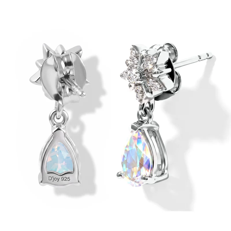 D'Joy Merkur mystischer Topas, Weißer Zirkon Ohrringe 925 Silber Rhodiniert ca. 1.78 ct