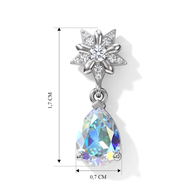 D'Joy Merkur mystischer Topas, Weißer Zirkon Ohrringe 925 Silber Rhodiniert ca. 1.78 ct