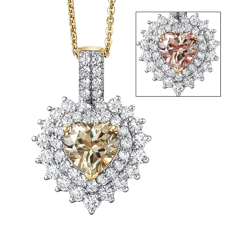 D'Joy AA Turkizit, Moissanit Schmuckset (8-13 Werktage Lieferzeit) ca. 50 cm 925 Silber 750 Gelbgold vermeil ca. 1,91 ct.