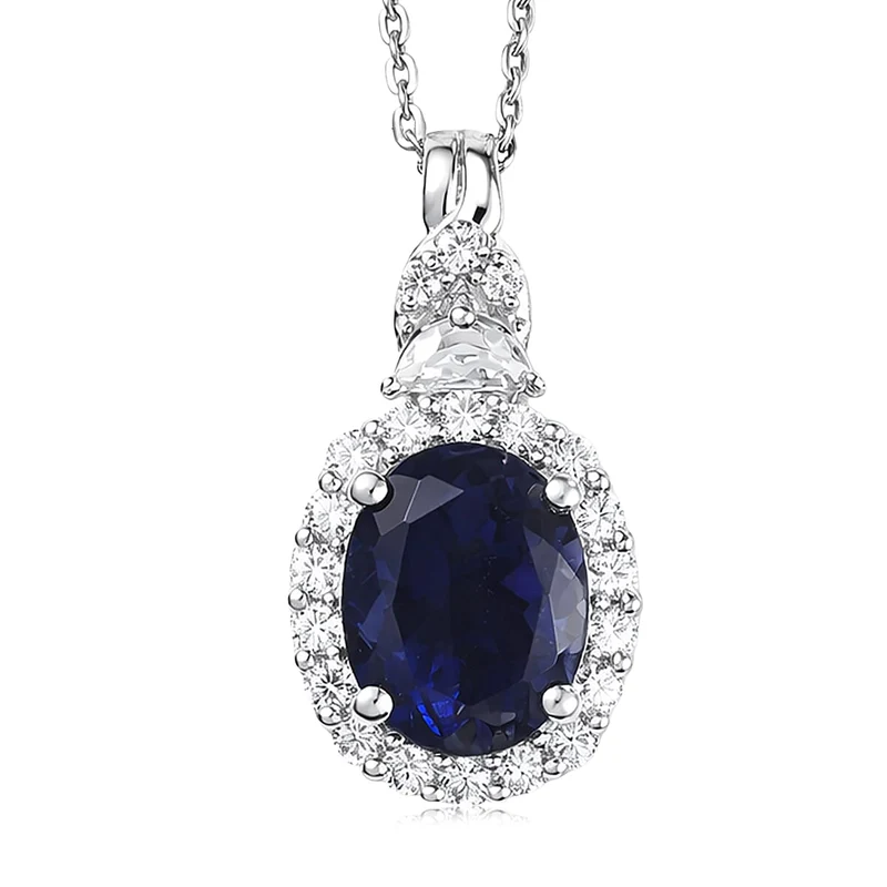 D'Joy AA Iolit, Moissanit Schmuckset (8-13 Werktage Lieferzeit) ca. 50 cm 925 Silber Rhodiniert ca. 2,96 ct.