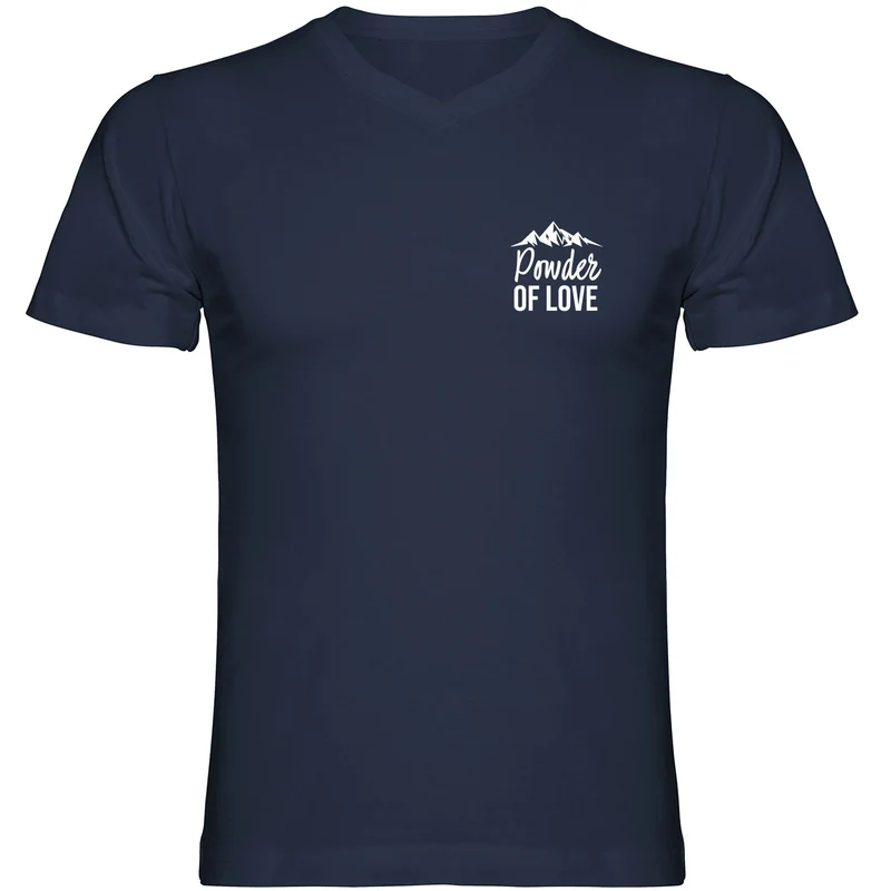 Powder of Love Mini Logo Herren Tshirt V-Ausschnitt