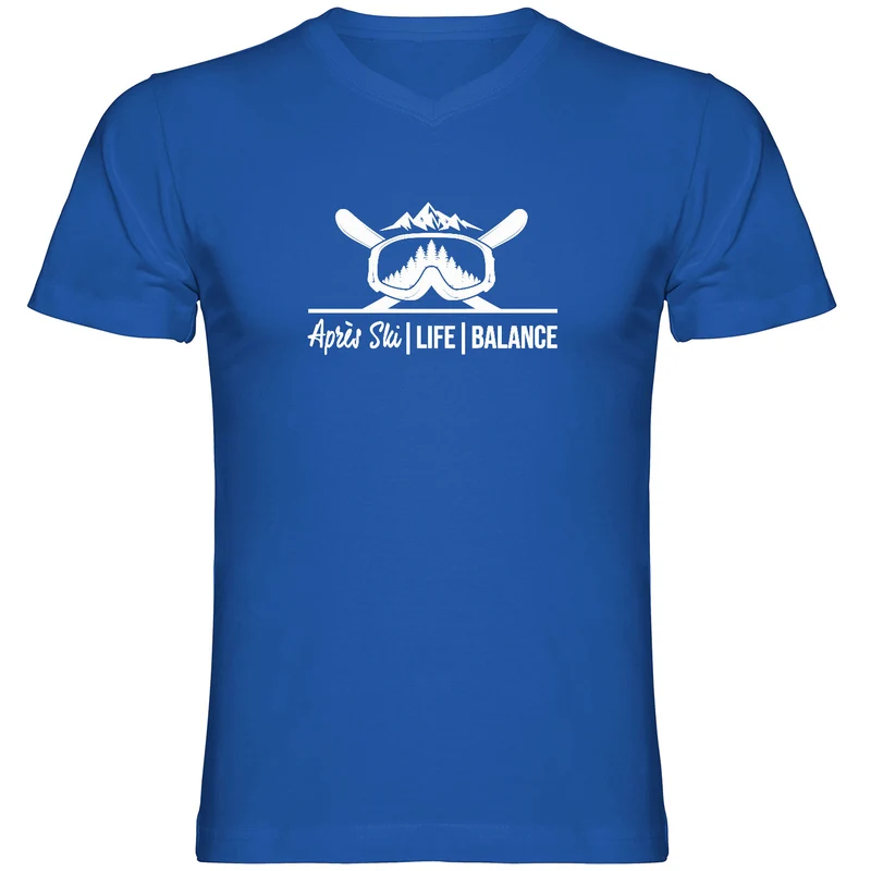 Apres Ski Life Balance Tshirt Herren V-Ausschnitt