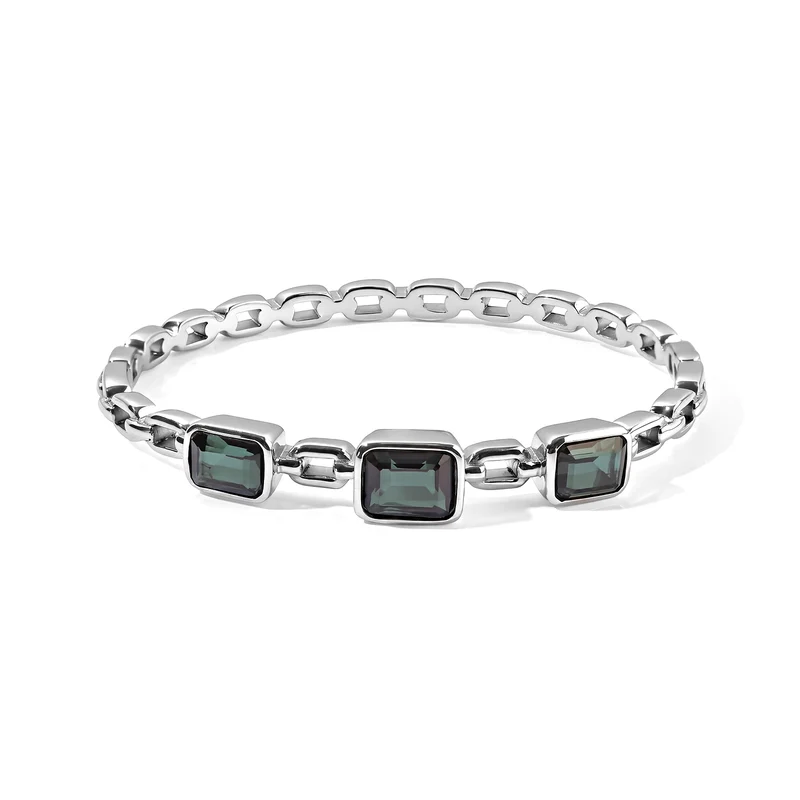 EVER TRUE Alexandrit Quarz Triplette Armreif ca. 19 cm 316L Edelstahl ca. 9.33 ct