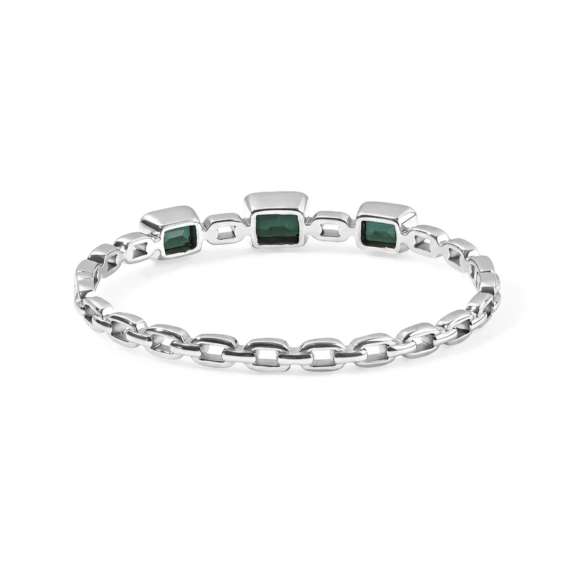 EVER TRUE Alexandrit Quarz Triplette Armreif ca. 19 cm 316L Edelstahl ca. 9.33 ct