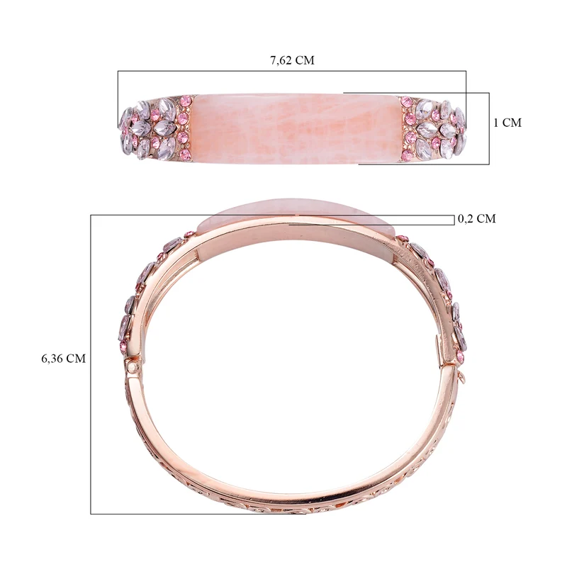 Opalit, Weißer Kristall Armreif ca. 19 cm Reine Legierung 20.02 ct