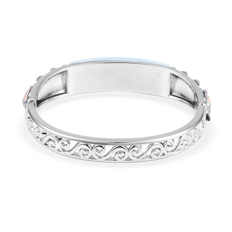 Opalit, Weißer Kristall Armreif ca. 19 cm Reine Legierung 20.02 ct