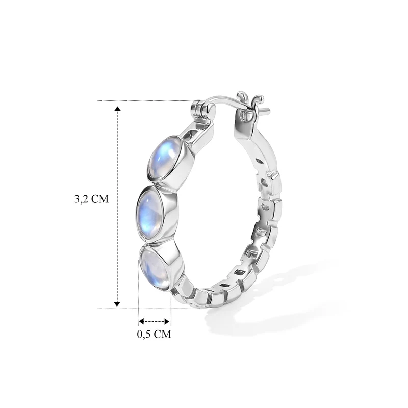 EVER TRUE Sonnenstein Ohrringe 316L Edelstahl ca. 2.96 ct
