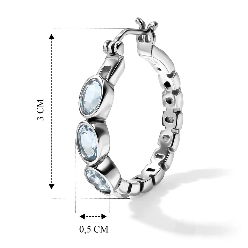 EVER TRUE Sonnenstein Ohrringe 316L Edelstahl ca. 2.96 ct
