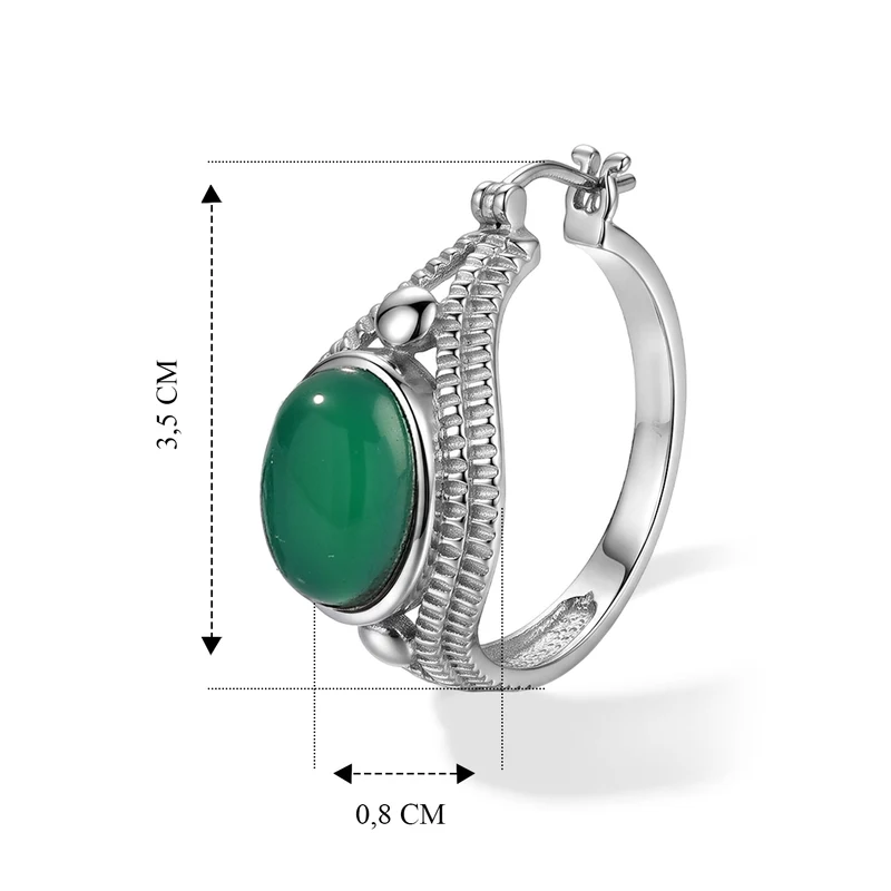 EVER TRUE Verde Onyx Ohrringe 316L Edelstahl ca. 10.70 ct