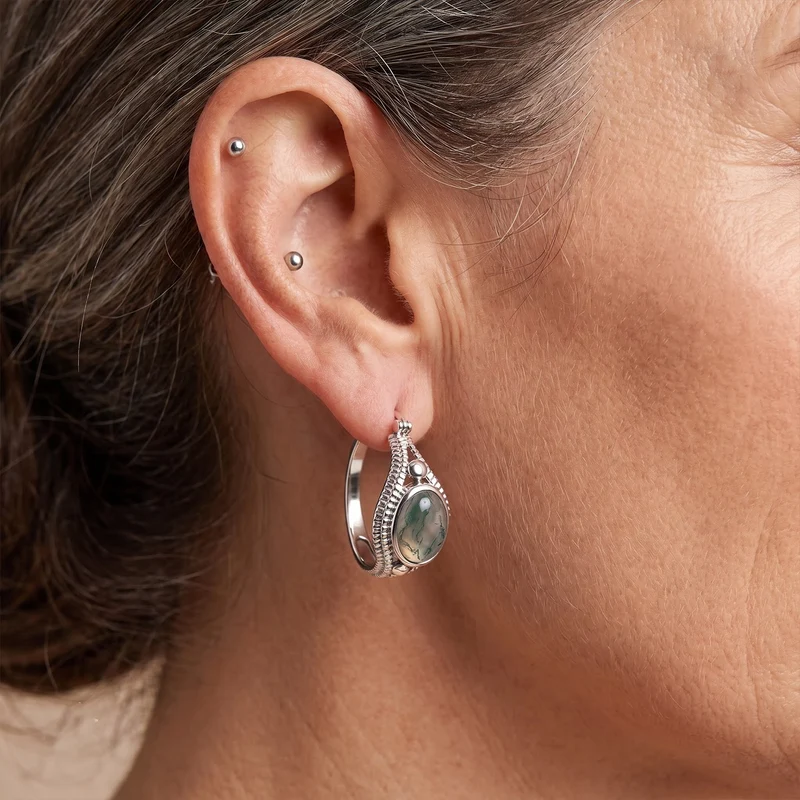 EVER TRUE Verde Onyx Ohrringe 316L Edelstahl ca. 10.70 ct