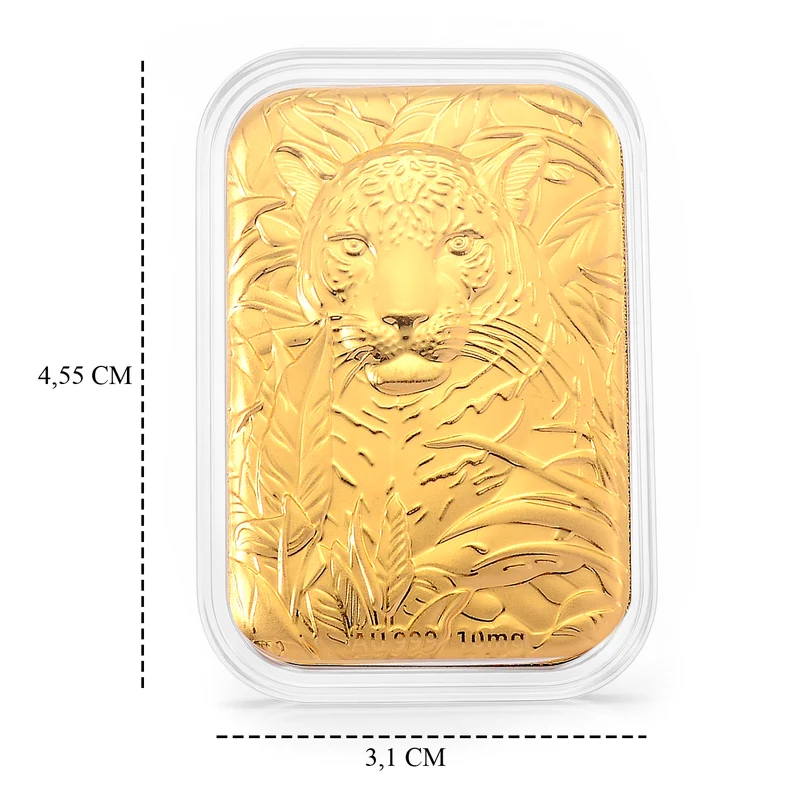 999er Goldfolie mit Bulldoggenmotiv, 10mg, 4,5x3,1cm