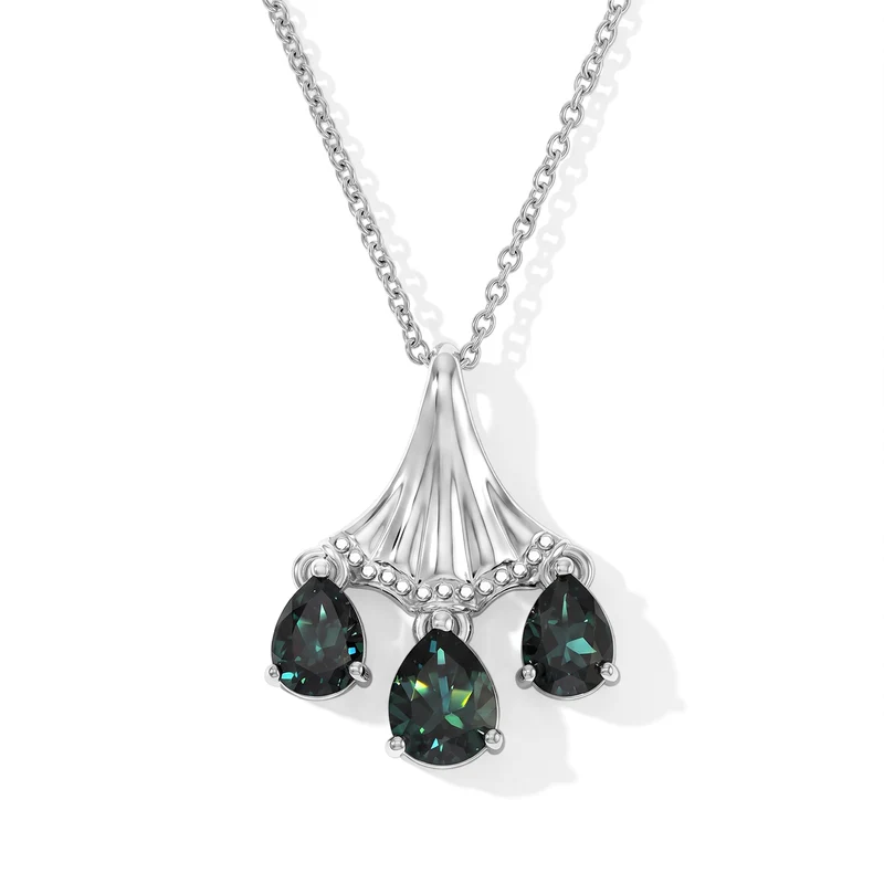 EVER TRUE Alexandrit Quarz Triplette Anhänger mit Kette, ca. 50 cm ca. 4.78 ct