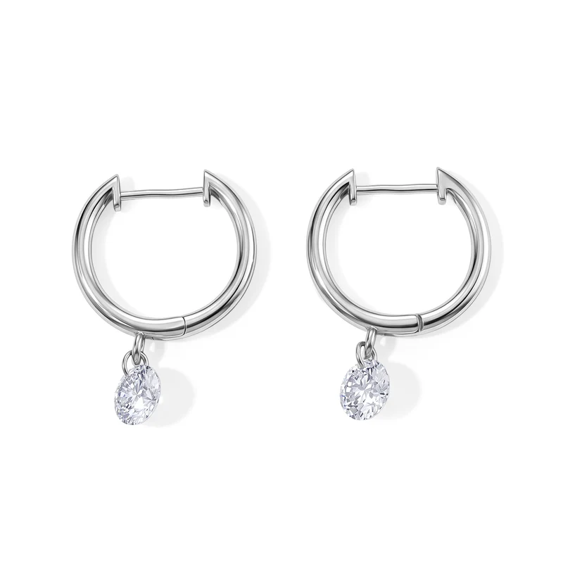 D'Joy Moissanit Ohrringe 925 Silber Rhodiniert ca. 1,93 ct.