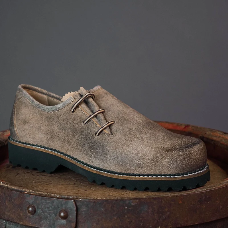 MeiSchua! Haferlschuhe Nik Seitliche Schnürung Braun