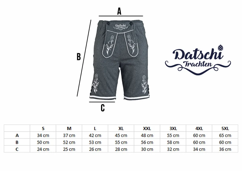 Lederhosen Jogginghose Kurz Dunkelgrau