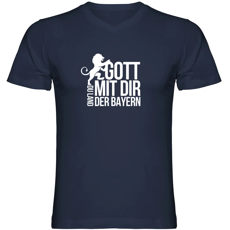 Land der Bayern Tshirt V-Ausschnitt