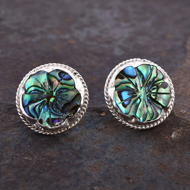Abalone Muschel Ohrringe 925 Silber