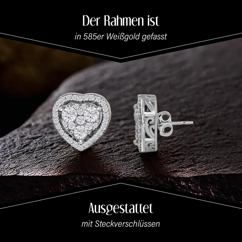 New York Kollektion - Weiße Diamant Ohrringe, SI G-H, 585 Gold ca. 1.00 ct
