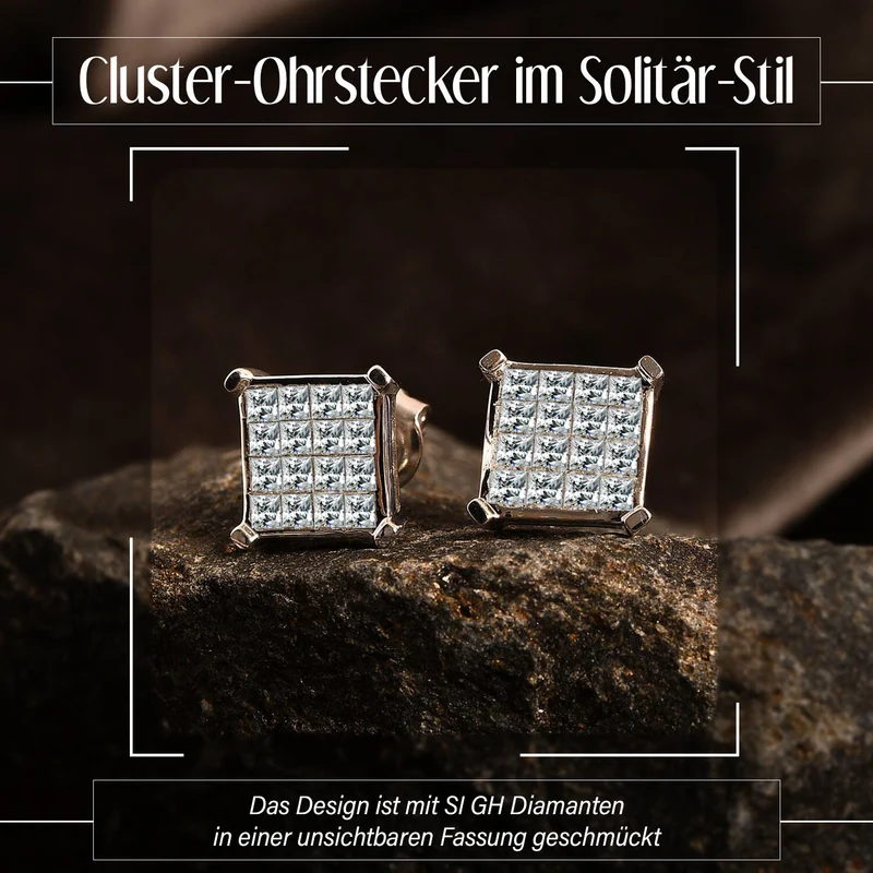 New York Kollektion - Weiße Diamant Ohrringe, SI G-H, 585 Gold ca. 1.00 ct