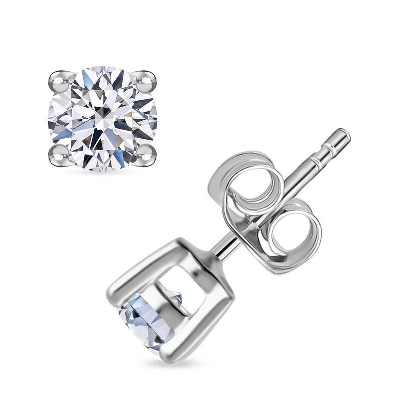 LUXURIANT DIAMOND - Lab Grown Diamant VS-EF SGL zertifiziert Ohrringe 375 Weißgold ca. 0.50 ct