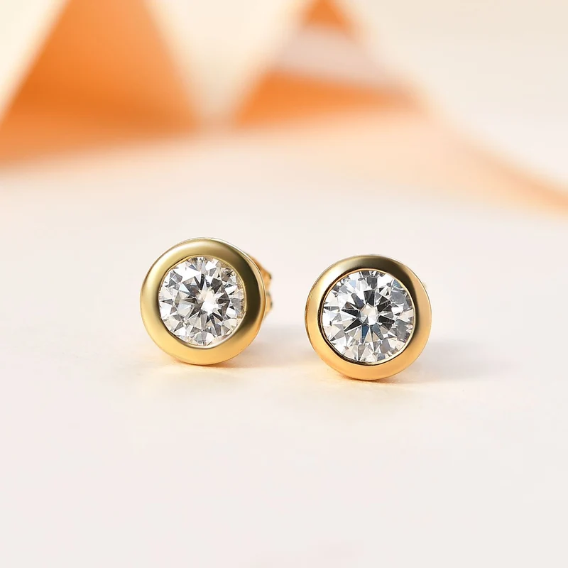 Moissanit Ohrringe 925 Silber ca. 0.88 ct