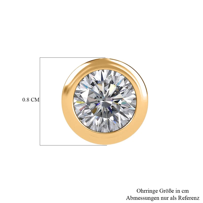 Moissanit Ohrringe 925 Silber ca. 0.88 ct