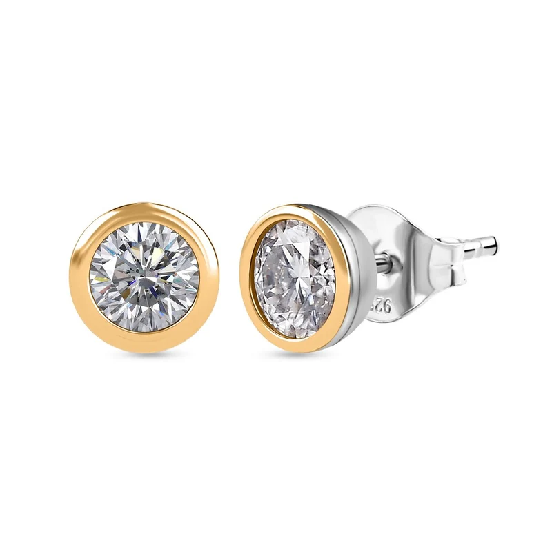 Moissanit Ohrringe 925 Silber ca. 0.88 ct
