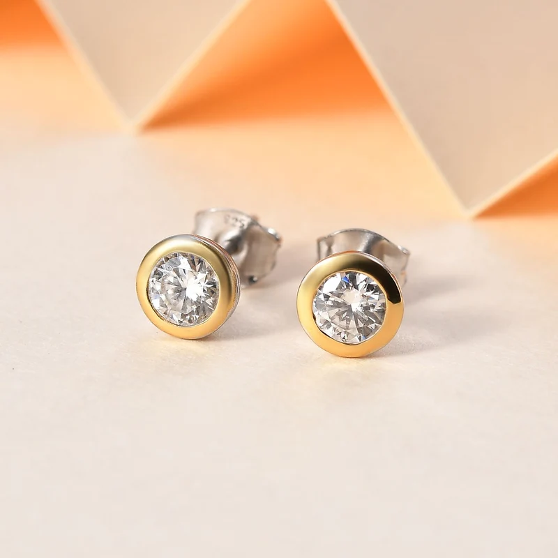 Moissanit Ohrringe 925 Silber ca. 0.88 ct