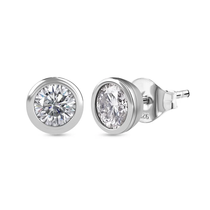 Moissanit Ohrringe 925 Silber ca. 0.88 ct