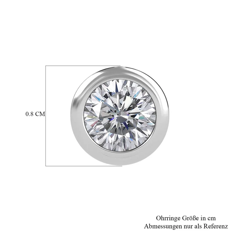Moissanit Ohrringe 925 Silber ca. 0.88 ct