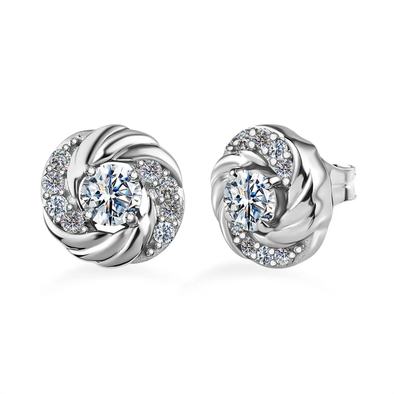 Moissanit Ohrstecker, 925 Silber platiniert ca. 0.63 ct
