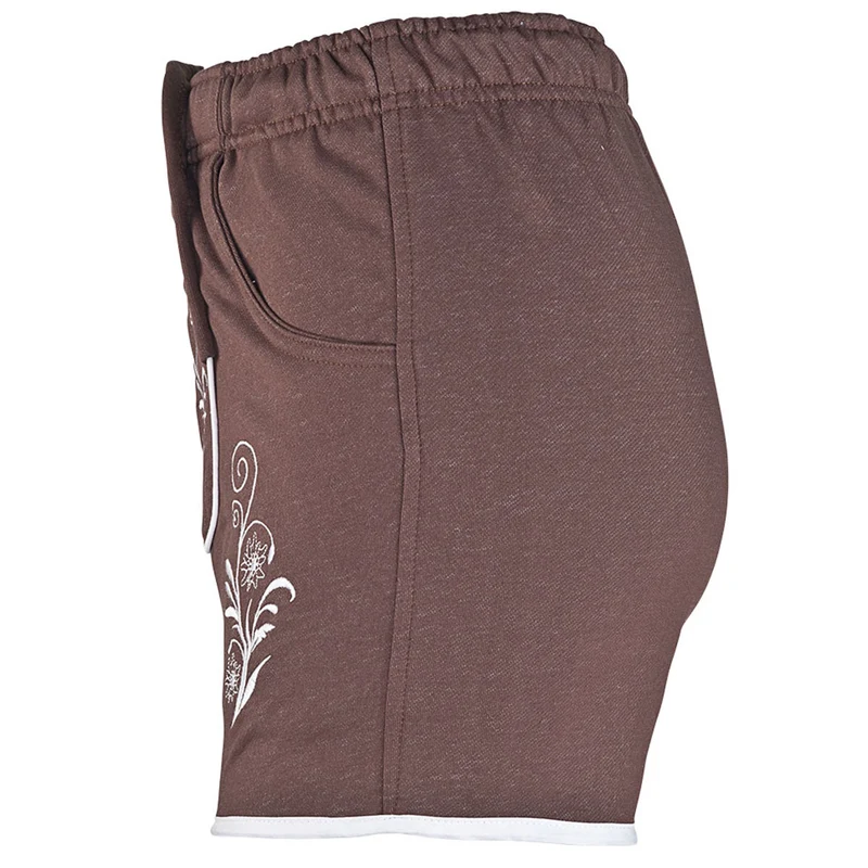 Damen Lederhosen Jogginghose Kurz Braun