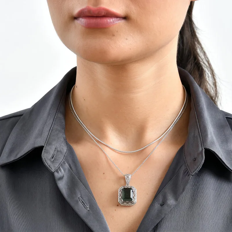 D'Joy Alexandrit Quarz Triplette Schmuckset ca. 50 cm 925 Silber Rhodiniert ca. 6.21 ct