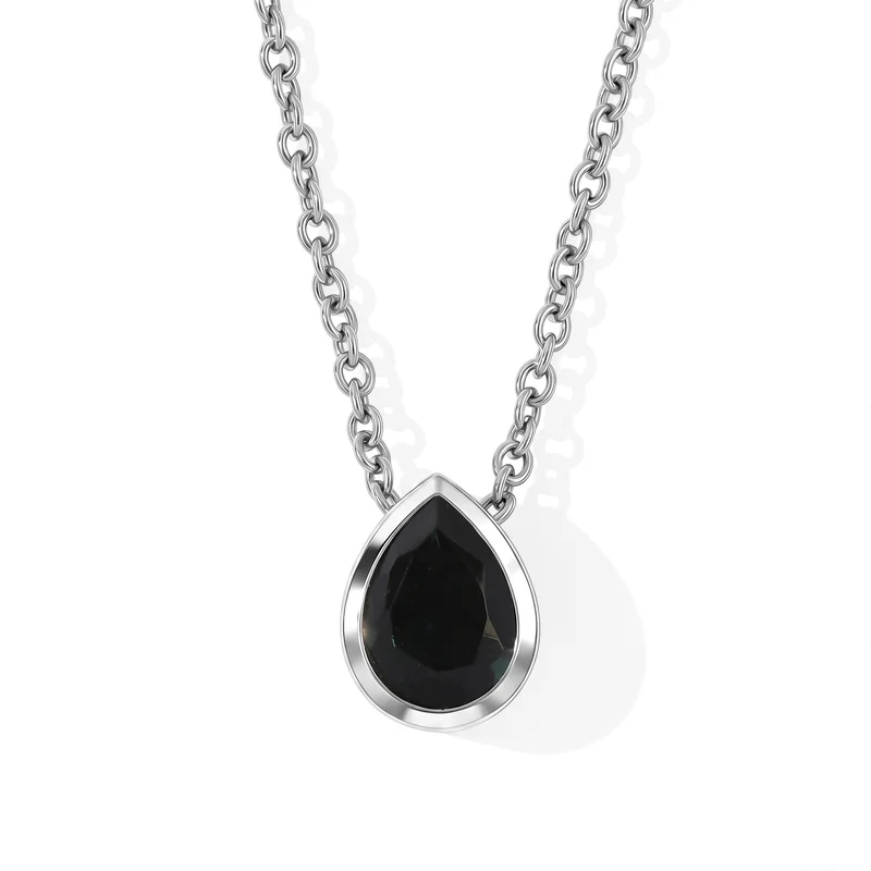 D'Joy Alexandrit Quarz Triplette Anhänger mit Kette, ca. 50 cm 925 Silber Platiniert und Edelstahl Platiniert ca. 1.42 ct
